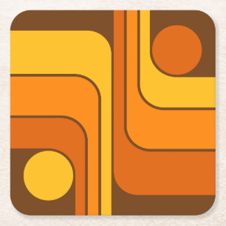 Dessous-de-verre Carré En Papier MCM 1970s Retro Style Geometric Design