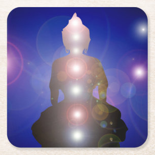 Dessous-de-verre Carré En Papier Méditation Zen Buddha Chakra Yoga Namaste