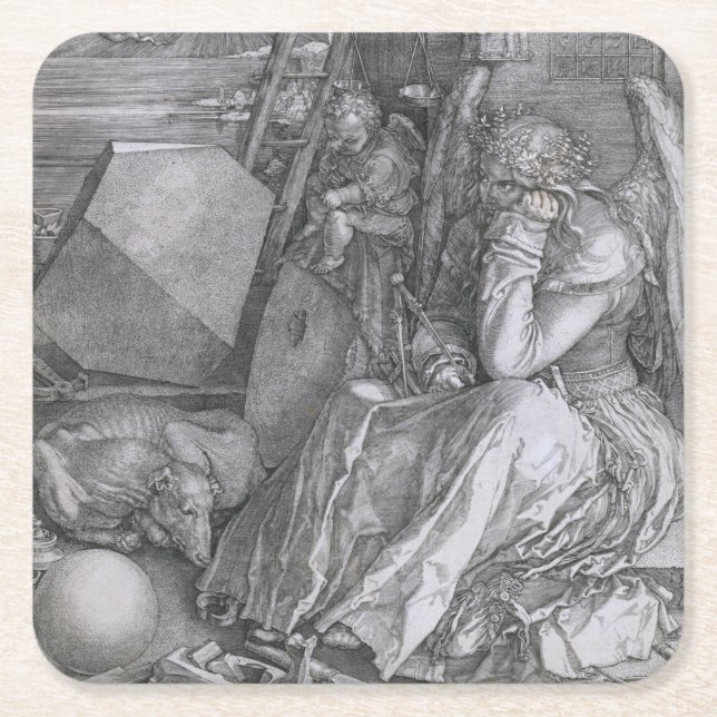 Dessous-de-verre Carré En Papier Melancholia, Albrecht Durer (Devant)