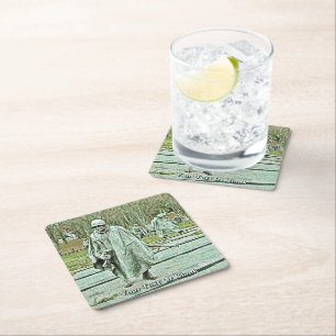 Dessous-de-verre Carré En Papier Mémorial des anciens combattants de la guerre de C