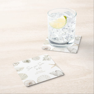 Dessous-de-verre Carré En Papier Mer bientôt baby shower