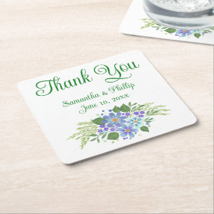 Dessous-de-verre Carré En Papier Merci dessous de verre mariage pour arbre vert