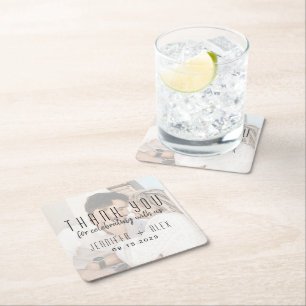 Dessous-de-verre Carré En Papier Merci Mariage photo