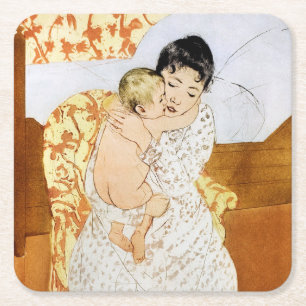 Dessous-de-verre Carré En Papier Mère et enfant, Mary Cassatt