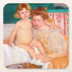 Dessous-de-verre Carré En Papier Mère et enfant, Mary Cassatt