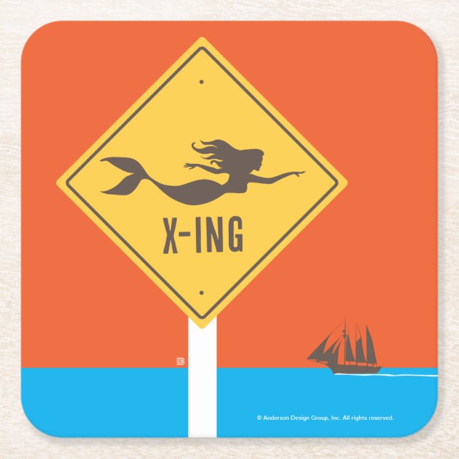 Dessous-de-verre Carré En Papier Mermaid X ing (Devant)