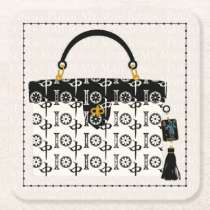 Dessous-de-verre Carré En Papier Mes Dessous de verre de bourse Mah Jongg