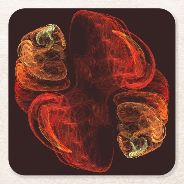 Dessous-de-verre Carré En Papier Métamorphose Art Abstrait (Devant)