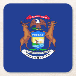 Dessous-de-verre Carré En Papier Michigan State Flag Design