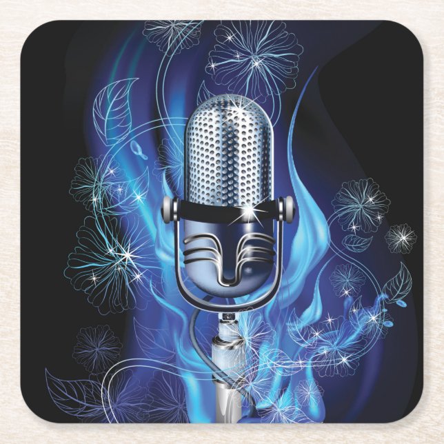 Dessous-de-verre Carré En Papier Microphone classique (Devant)