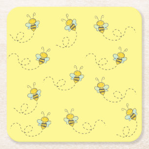 Dessous-de-verre Carré En Papier Miel Bee