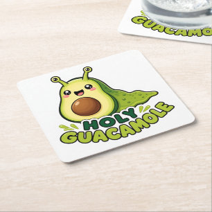 Dessous-de-verre Carré En Papier Mignon Kawaii Holy Guacamole Escargot Avocat Dessi
