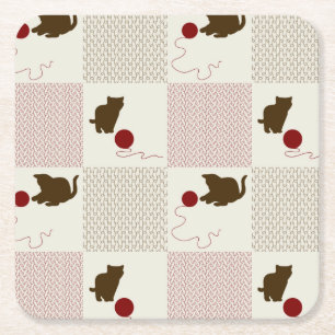 Dessous-de-verre Carré En Papier Milieux de chatons