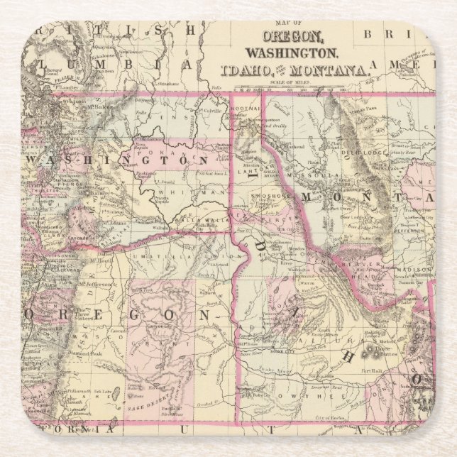 Dessous-de-verre Carré En Papier Minerai, lavage, IDA, Mont (Devant)