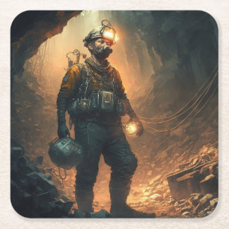 Dessous-de-verre Carré En Papier Mines dangereuses