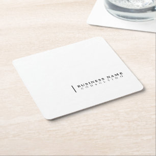 Dessous-de-verre Carré En Papier Minimal Consulting Company Typographie moderne