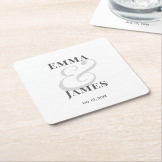 Dessous-de-verre Carré En Papier Minimalist Ampersand Wedding | Paper Coaster