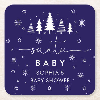Dessous-de-verre Carré En Papier Minimalist Christmas Baby Shower
