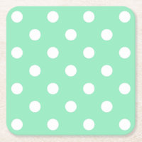 Mint Vert blanc pointillé Élégant Modèle Vintage