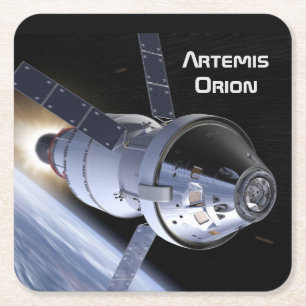 Dessous-de-verre Carré En Papier Mission Artemis Orion SLS Moon