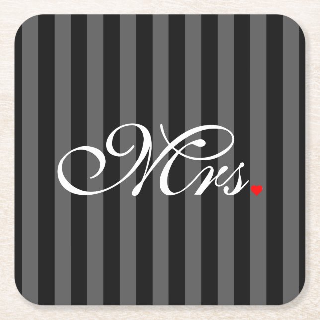 Dessous-de-verre Carré En Papier Mme Femme Marié Ses Hers Nouvelles Maisons (Devant)