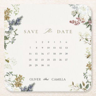 Dessous-de-verre Carré En Papier Modèle de carte de mise en garde de calendrier bot