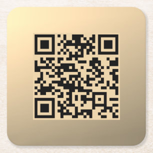 Dessous-de-verre Carré En Papier Modèle de code QR instantanément modifiable Faux