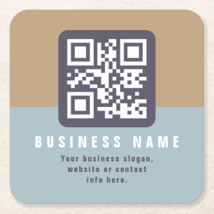 Dessous-de-verre Carré En Papier Modèle de code QR moderne modifiable   Couleurs co