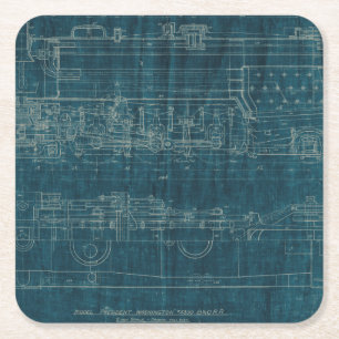Dessous-de-verre Carré En Papier Modèle I de train