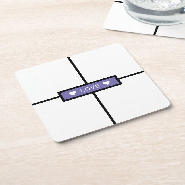 Dessous-de-verre Carré En Papier Moderne Ajouter Votre Collage Photo Purple (Incliné)