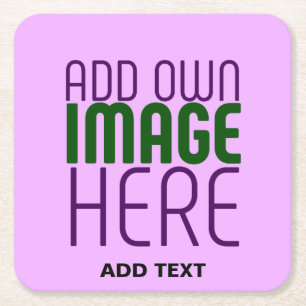 DESSOUS-DE-VERRE CARRÉ EN PAPIER MODERNE ÉDITABLE SIMPLE MAUVE IMAGE MODÈLE TEXTE