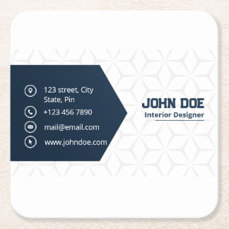 Dessous-de-verre Carré En Papier Moderne Elegant Blue & White Professionnel