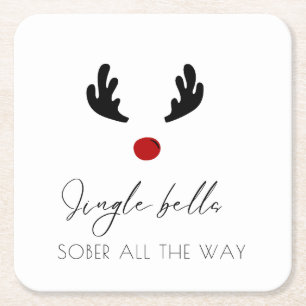 Dessous-de-verre Carré En Papier Moderne et tendance : Jingle Bells Sober Tout le c