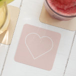 Dessous-de-verre Carré En Papier Moderne Pastel Rose & Coeur Minimaliste Beau Cadea<br><div class="desc">Moderne Pastel Rose & Coeur Minimaliste Beau Cadeau</div>