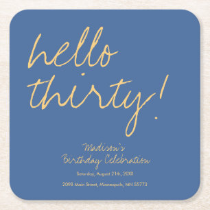 Dessous-de-verre Carré En Papier Moderne Simple 30e anniversaire