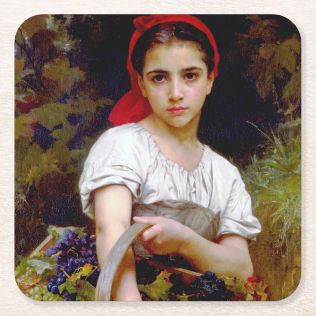 Dessous-de-verre Carré En Papier Moissonneuse, Bouguereau (Devant)