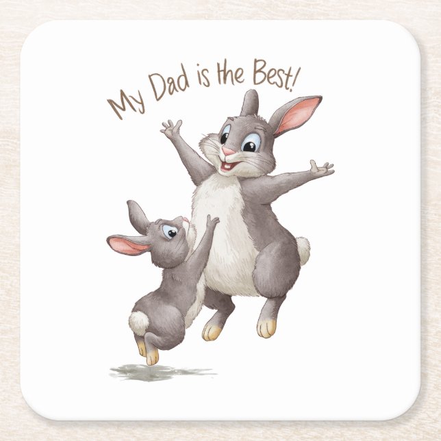 Dessous-de-verre Carré En Papier Mon Père Est Le Meilleur (Devant)