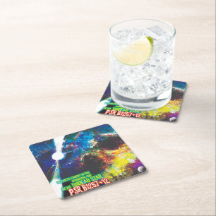 Dessous-de-verre Carré En Papier Mondes Zombie Galaxie d'Halloween