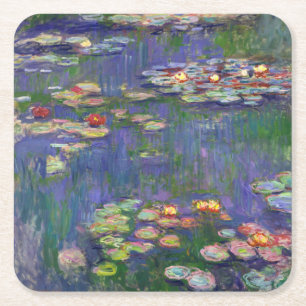 Dessous-de-verre Carré En Papier Monet Water Lilies Chef-d'oeuvre Peinture