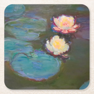 Dessous-de-verre Carré En Papier Monet Water Lys Pond Nénuphars Peinture
