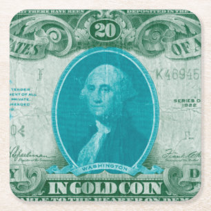 Dessous-de-verre Carré En Papier Monnaie moderne V