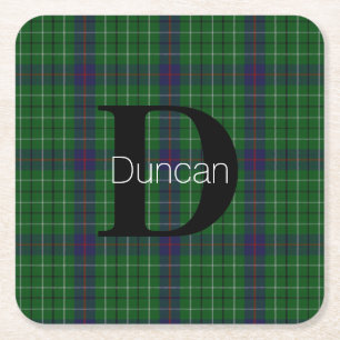 Dessous-de-verre Carré En Papier Monogramme à couche Duncan Clan