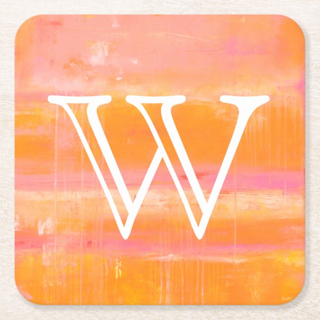 Dessous-de-verre Carré En Papier Monogramme | Ciel des Caraïbes (Devant)