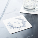 Dessous-de-verre Carré En Papier Monogramme Mariage français victorien classique<br><div class="desc">Dessous de verre de Monogramme Mariage victorien classique</div>
