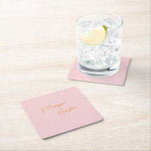 Monogramme minimaliste rose script