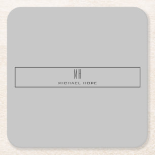 Dessous-de-verre Carré En Papier Monogramme moderne Initiales Professional Plain Si