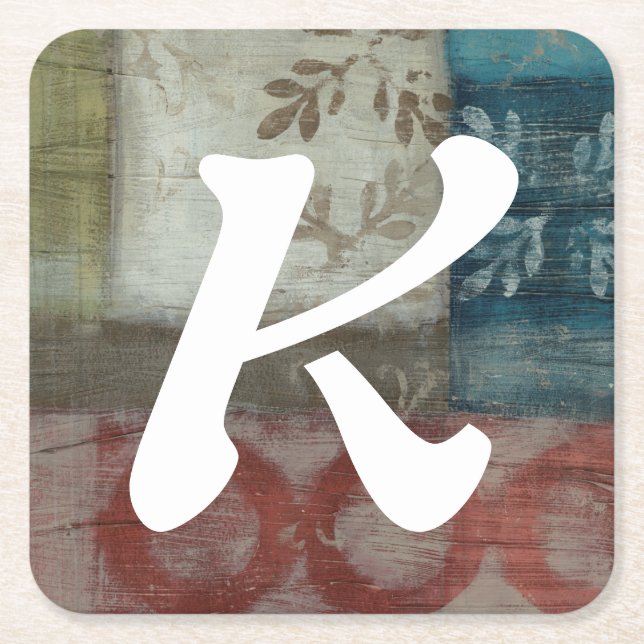 Dessous-de-verre Carré En Papier Monogramme | Patrimoine Abstrait II (Devant)