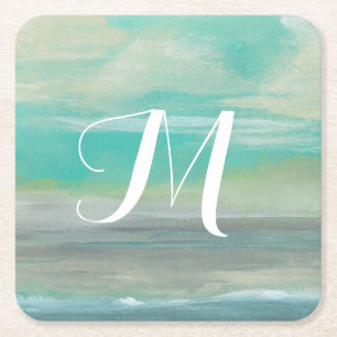 Dessous-de-verre Carré En Papier Monogramme Plage Lowland I