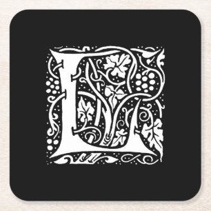 Dessous-de-verre Carré En Papier Monogramme vintage L Art Nouveau