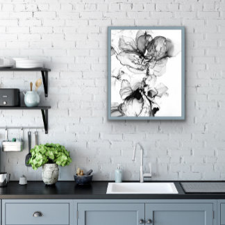 Dessous-de-verre Carré En Papier Monokrom blomma